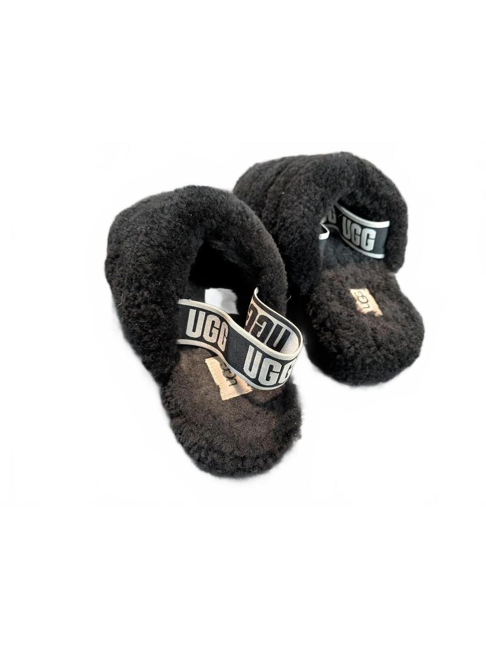 UGG Women's Black Shearling Slide Slippers